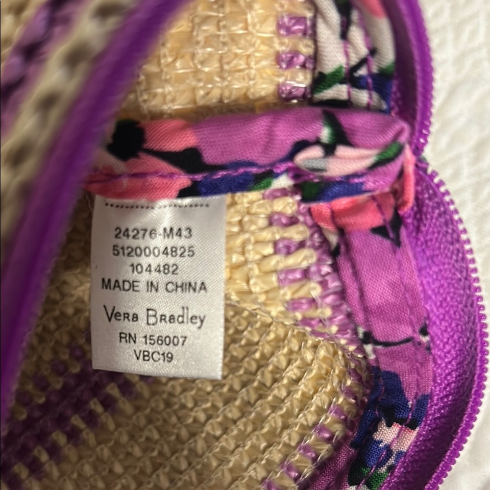 Vera Bradley Purple and Tan Woven Wristlet - Picture 2 of 3